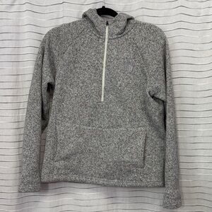 Womens Gray Half-Zip Sweater